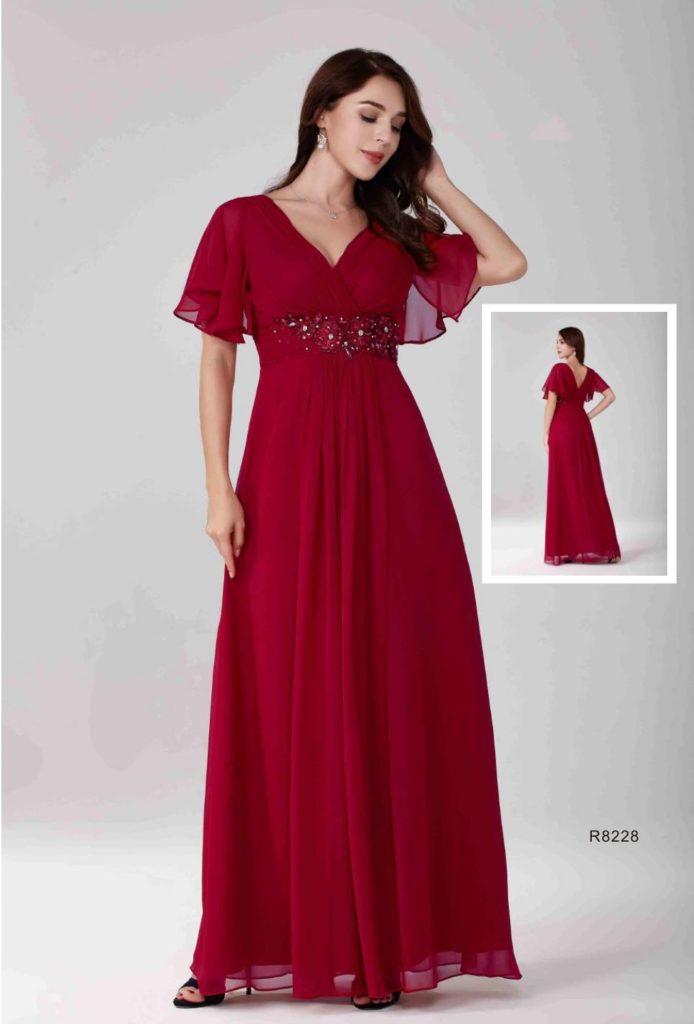 Robe longue rouge mariage R8228