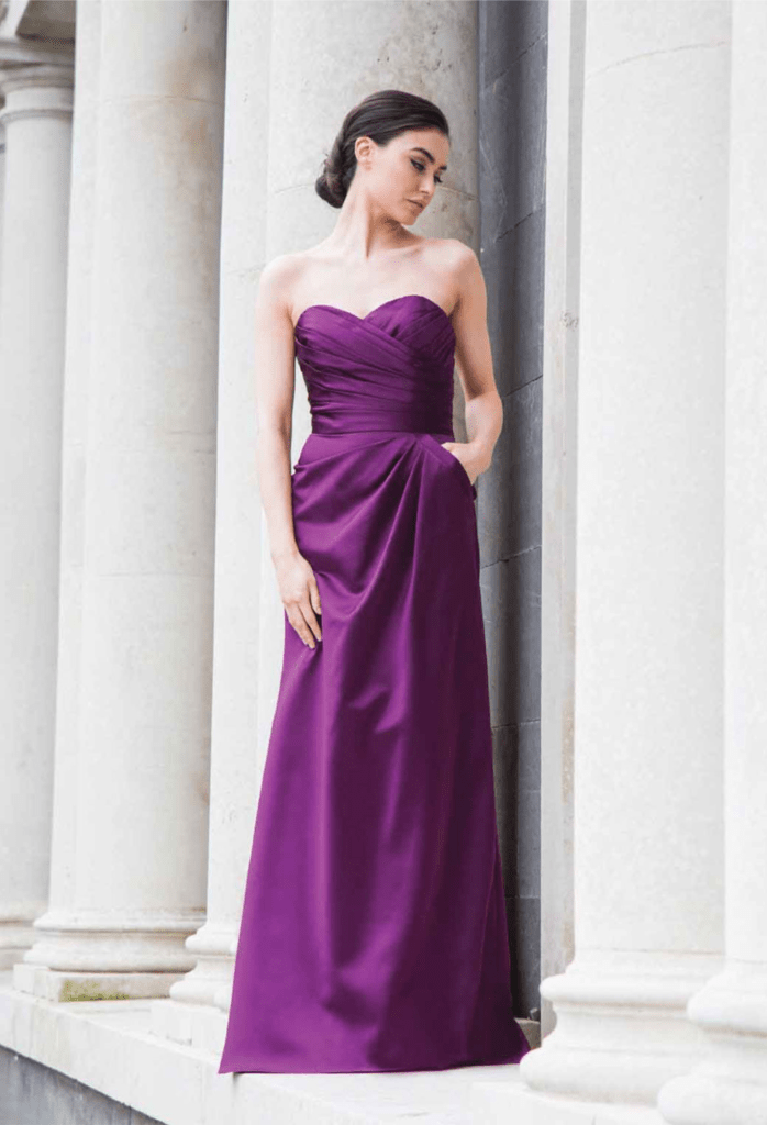 Robe longue violet bustier